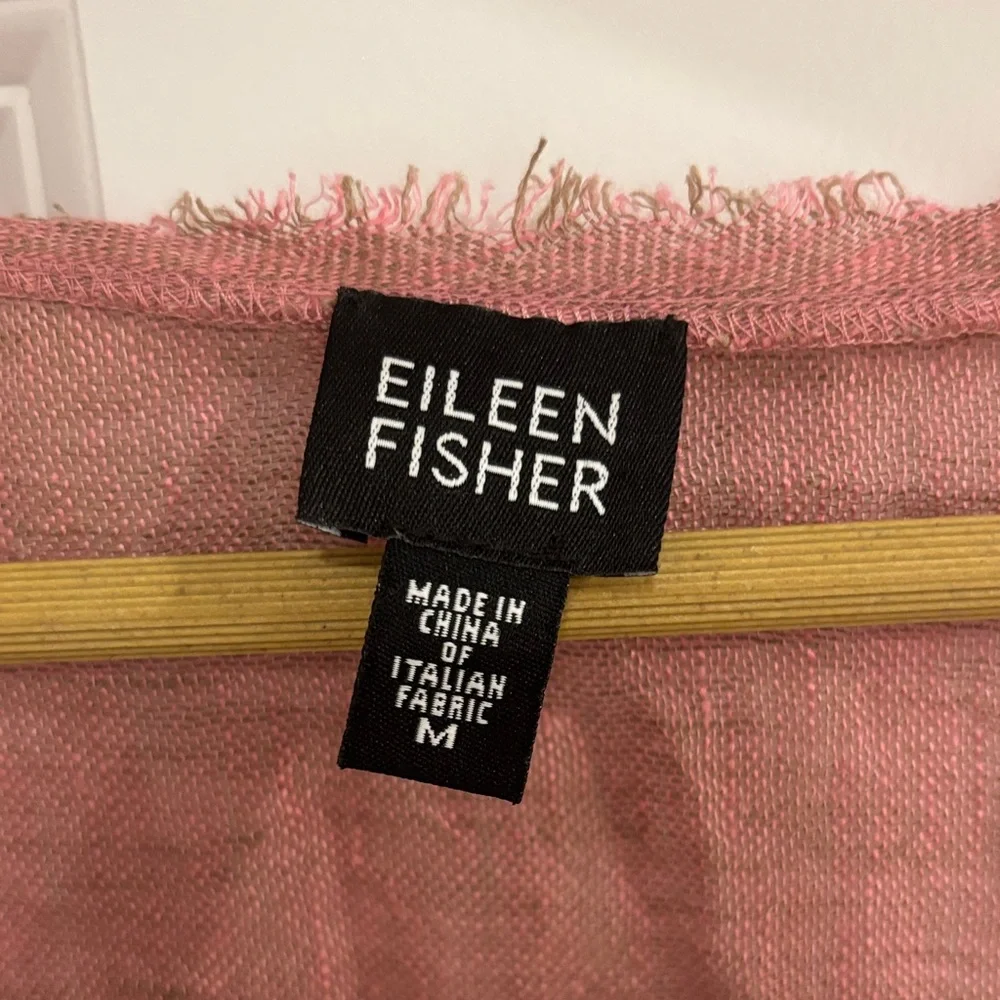 Eileen Fisher Dusty Rose Frayed Tank Top - Picture 2 of 4